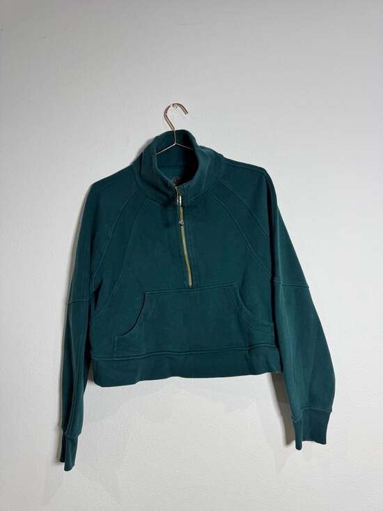 Lululemon Tops - Lululemon Scuba Oversized Funnel Neck Half Zip Pullover Storm Teal M/L